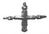 cruciform pendant hanger 
used at junction of two straps
heavy silvering